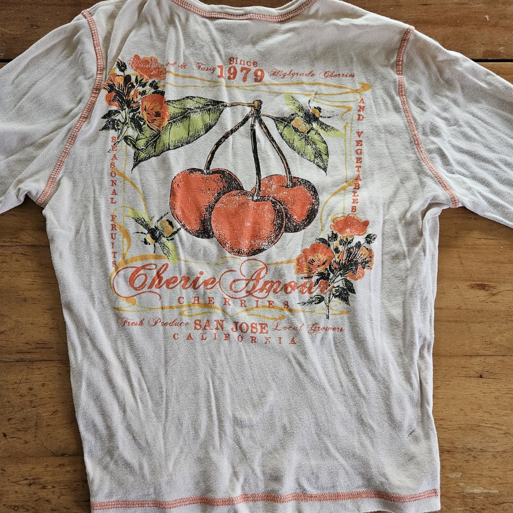 Urban Outfitters Long Sleeve Shirt with Cherry and Floral Print - Picture 4 of 7